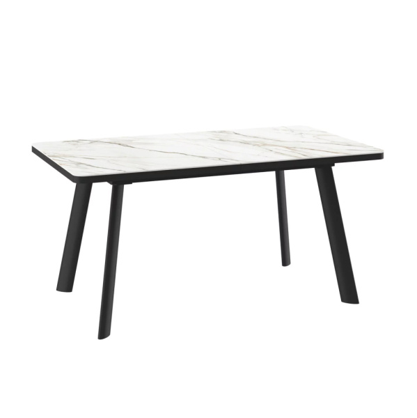 Стол LEON LUX RADIAL-160, раздвижной 160(200)х90, CALAKATTA ST CER/ЧЕРНЫЙ LEON LUX RADIAL 160